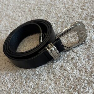 Amazon Black Belt with Silver Buckle
